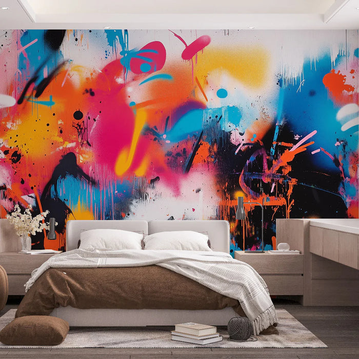 Mural Wallpaper graffiti | Explosion of bright colors