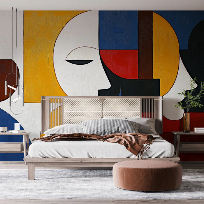 Mural Wallpaper art deco | Cubism and face
