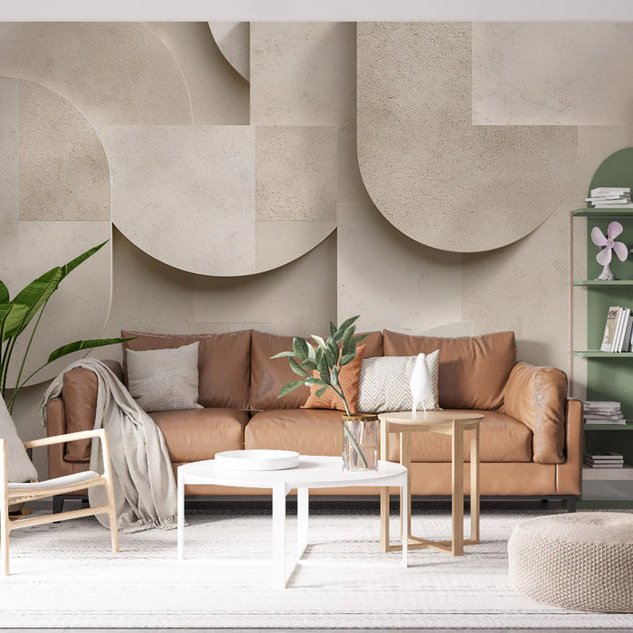 Art Deco Mural Wallpaper | Stone Wall Shape Imitation