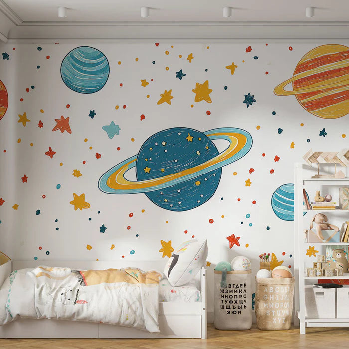 Mural Wallpaper space | Beautiful colors of planets and stars