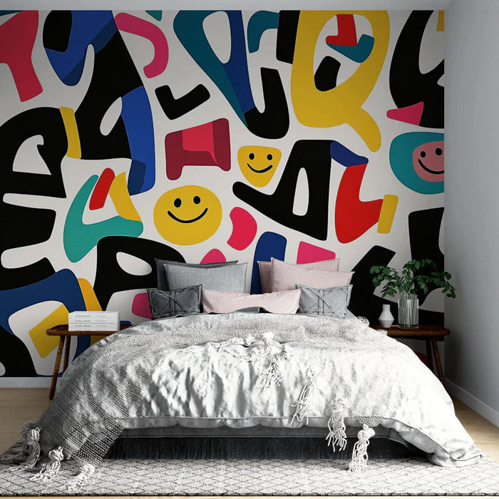 Mural Wallpaper abstract graffiti | Colorful and cheerful patterns