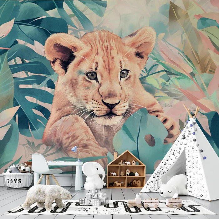 Lion Cub Mural Wallpaper | King of the Jungle