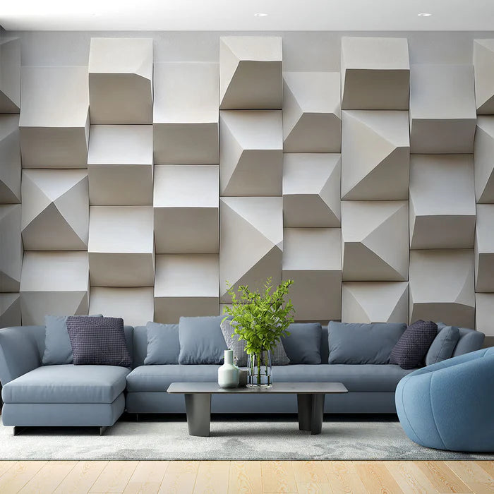 Mural Wallpaper geometric 3D | Modern and sculptural design