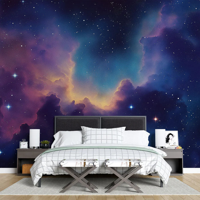 Mural Wallpaper cosmos | A vibrant starry sky with galactic shades