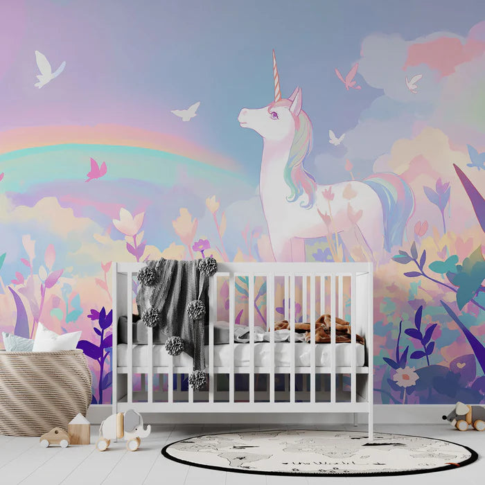 Unicorn Mural Wallpaper | Butterflies