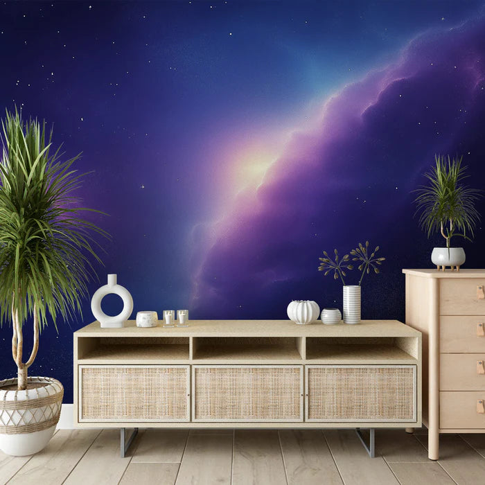 Mural Wallpaper galaxy | Starry sky with colorful nebulae