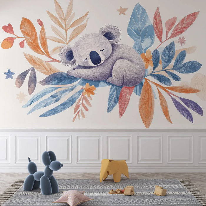 Mural Wallpaper Koala | Cute and Colorful Illustration