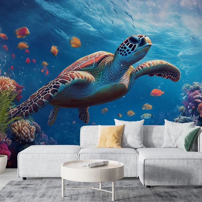 Mural Wallpaper Sea Turtle | Underwater Escape