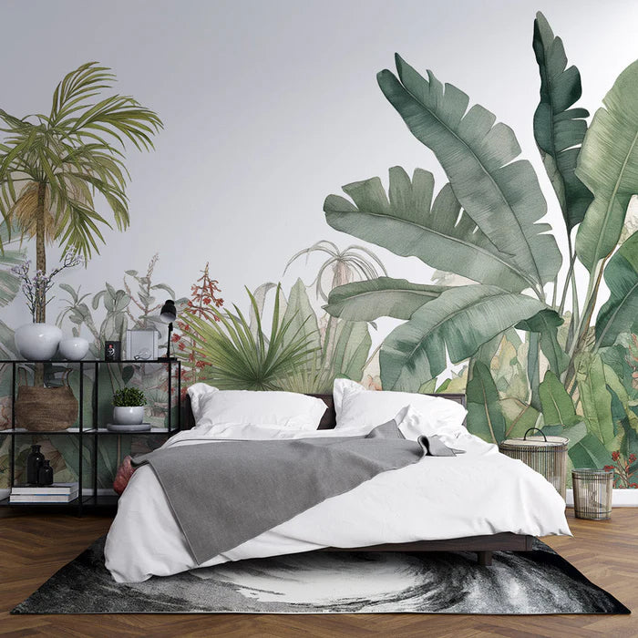 Tropical Mural Wallpaper | Palms and Banana Trees