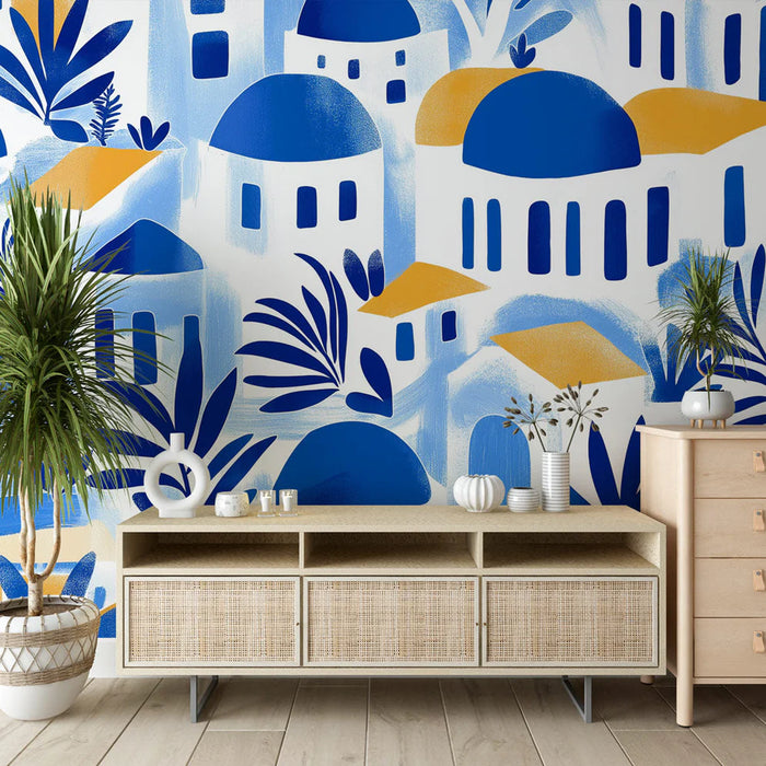 Mural Wallpaper Santorini | Colorful and Vibrant Inspiration Pattern