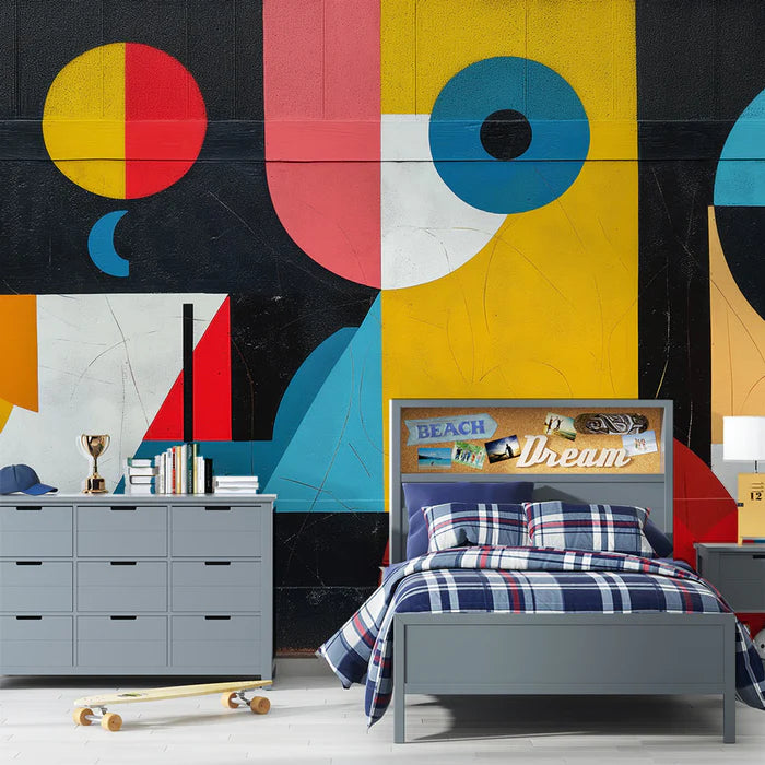 Mural Wallpaper teen bedroom | Trompe l'œil street art