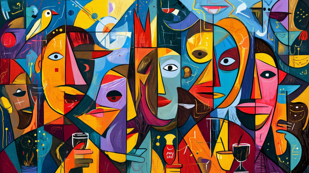 Abstract Mural Wallpaper | Geometric shapes and bright colors