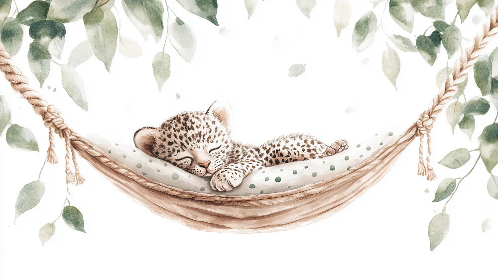 Mural Wallpaper baby leopard | Softness and nature