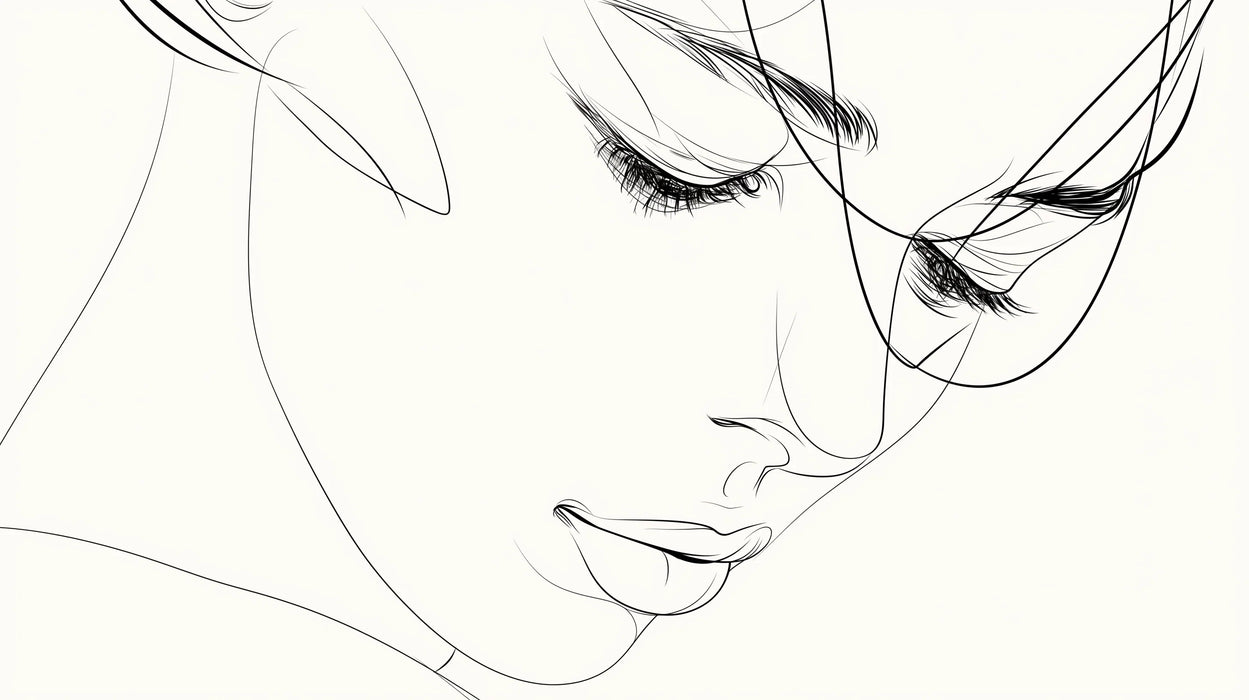 Line Art Mural Wallpaper | Shy