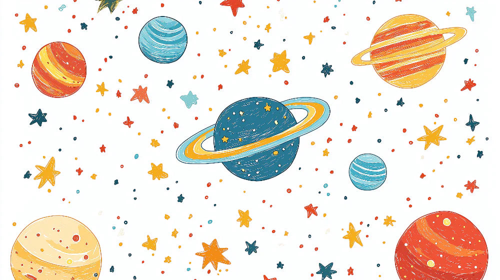 Mural Wallpaper space | Beautiful colors of planets and stars