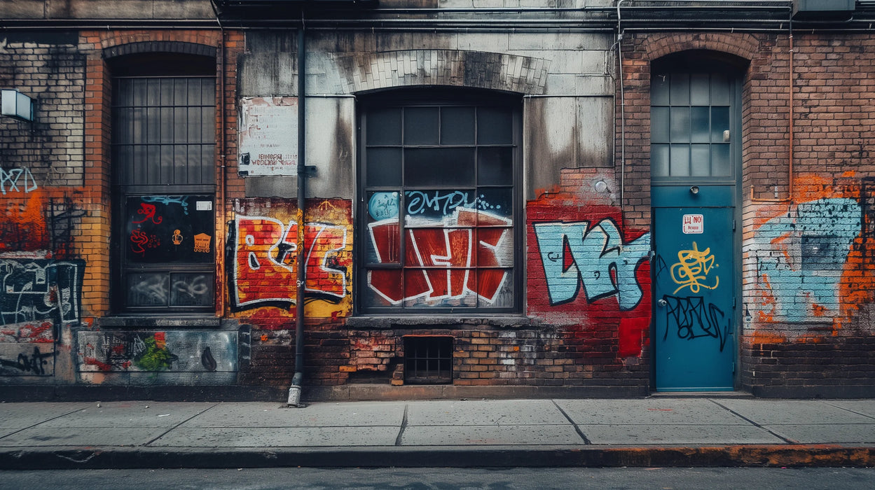 Mural Wallpaper teen bedroom | Trompe l'œil industrial zone