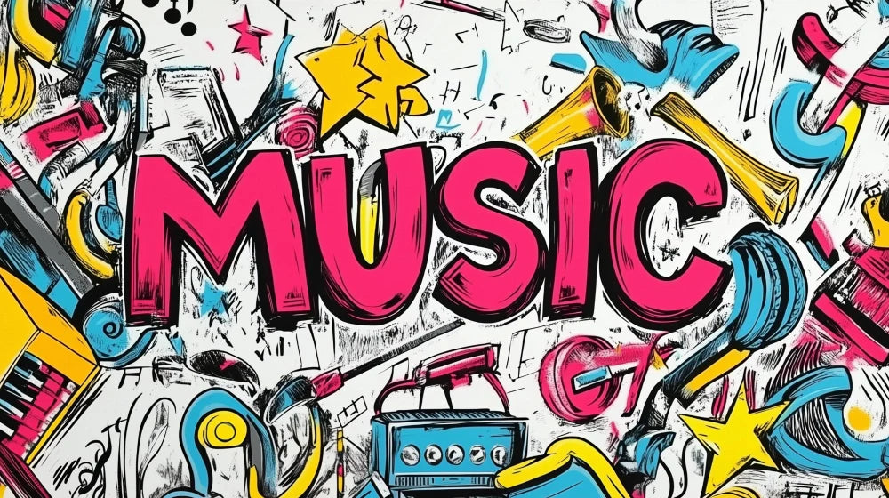 Mural Wallpaper music | Colorful and dynamic design