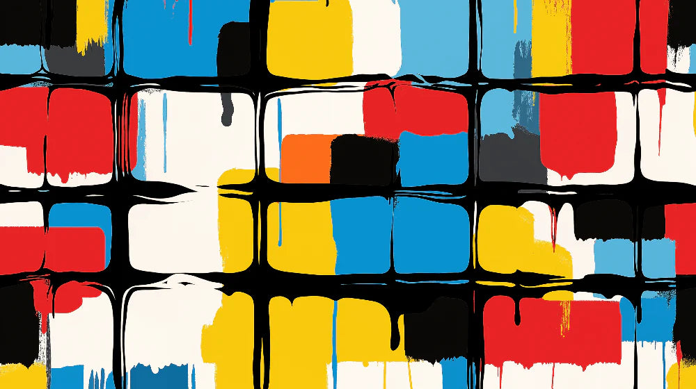 Abstract geometric Mural Wallpaper | Dripping paint