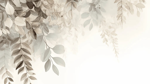 Close-up of elegant drooping branches wallpaper design with gentle hanging leaves for peaceful living room decoration
