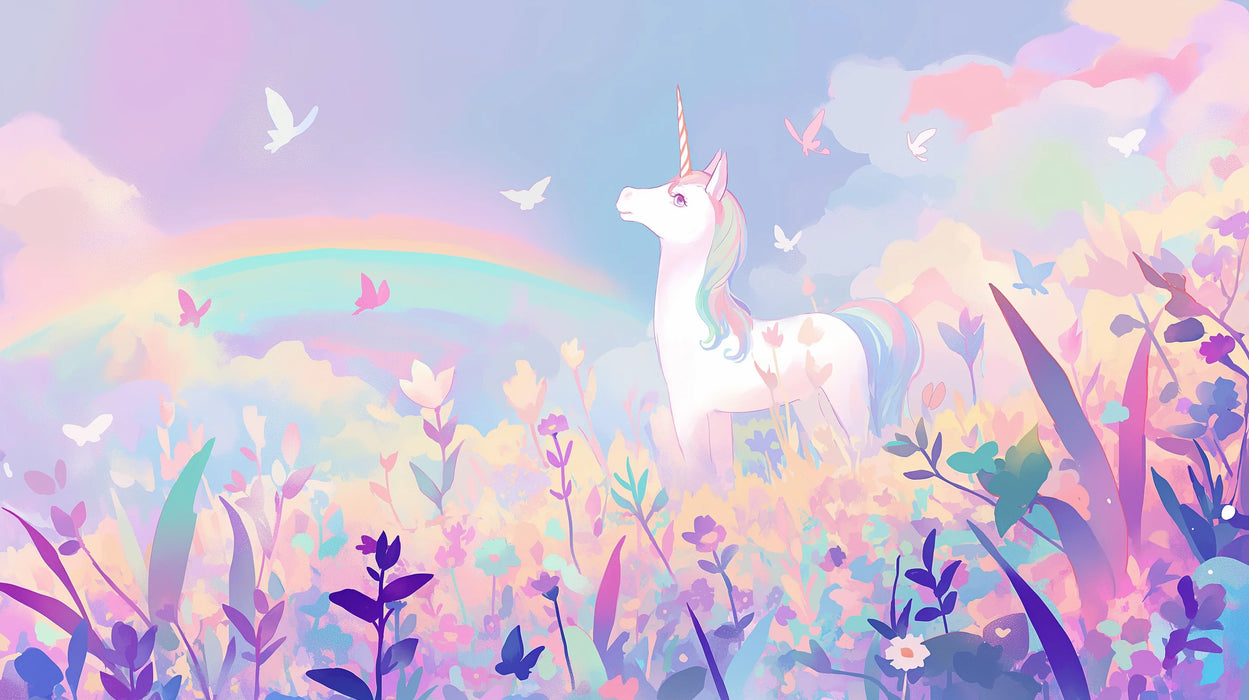 Unicorn Mural Wallpaper | Butterflies