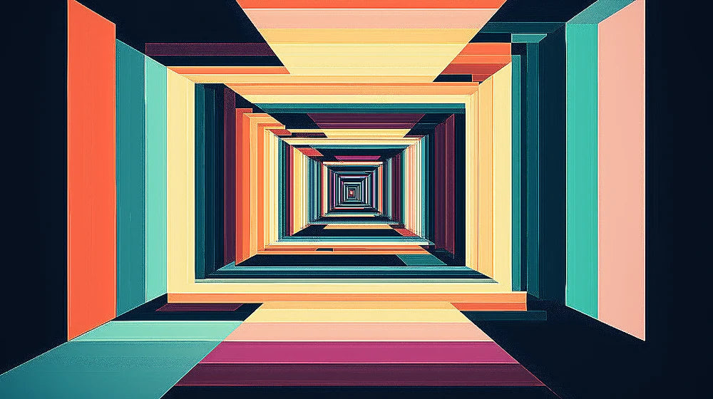 Mural Wallpaper | Saturated depth with colorful lines