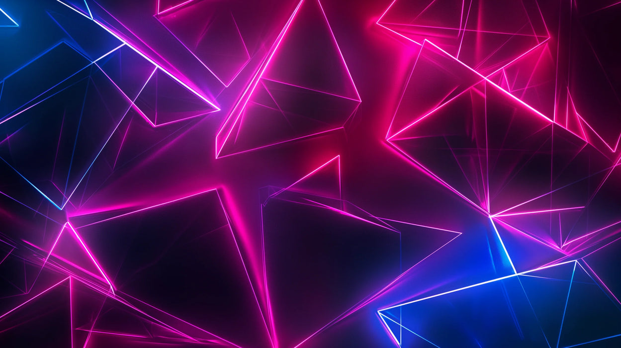 Mural Wallpaper teen room | Broken glass in rgb