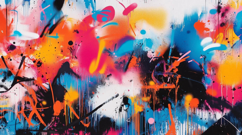 Mural Wallpaper graffiti | Explosion of bright colors