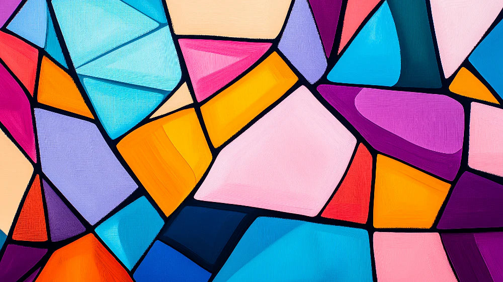 Abstract Geometric Mural Wallpaper | Multicolored Shapes