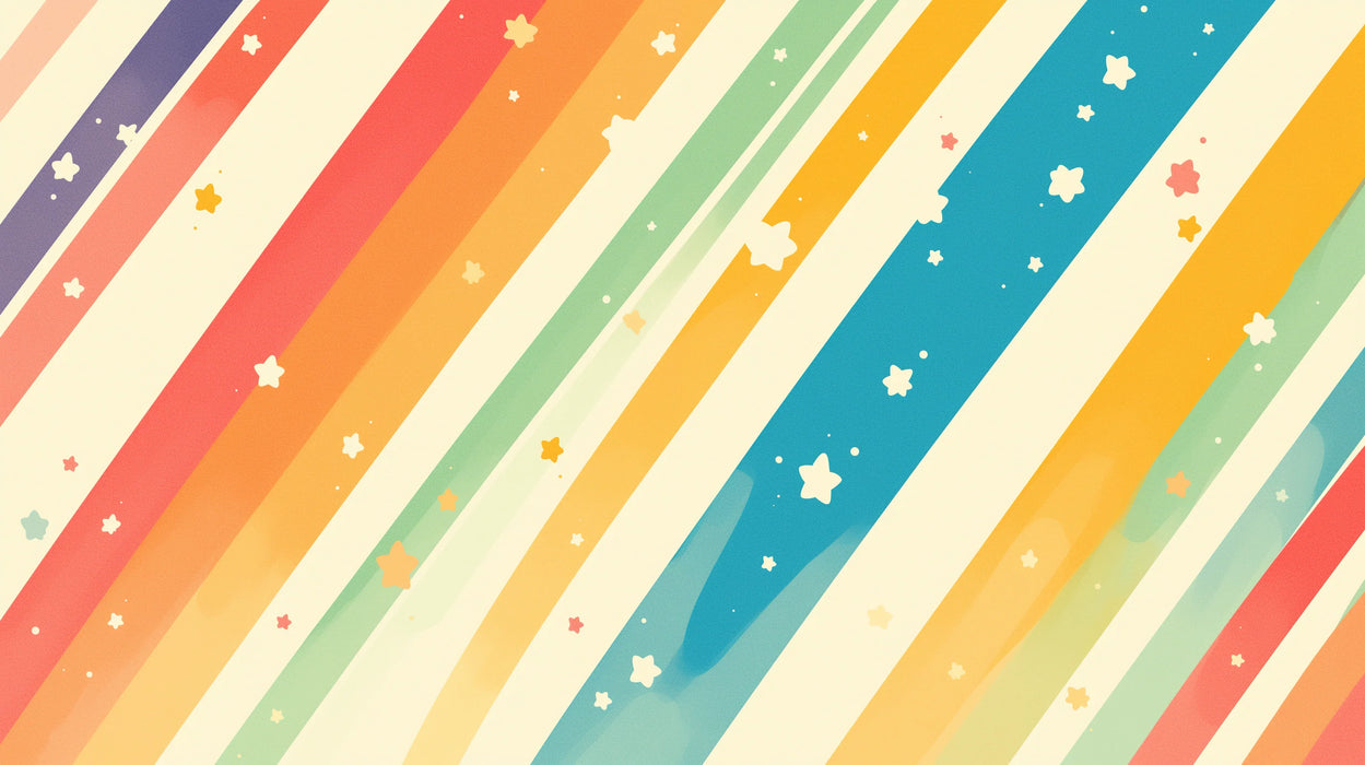 Rainbow Mural Wallpaper | Small Stars