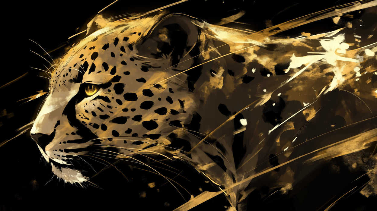 Cheetah Mural Wallpaper | Black and Gold