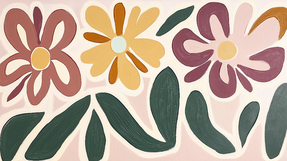 Mural Wallpaper big flowers | Trio pastel