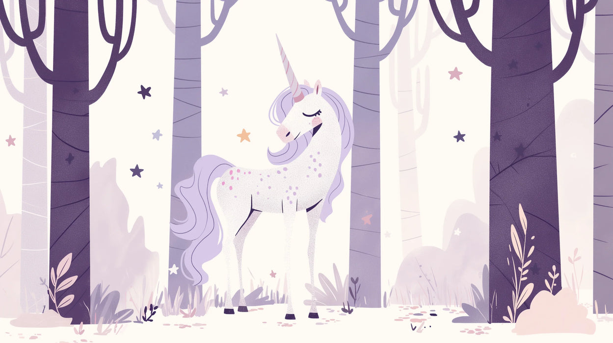 Unicorn Mural Wallpaper | Mauve Pastel