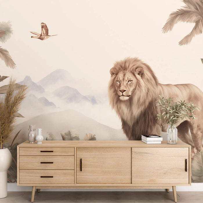 Lion Mural Wallpaper | Jungle