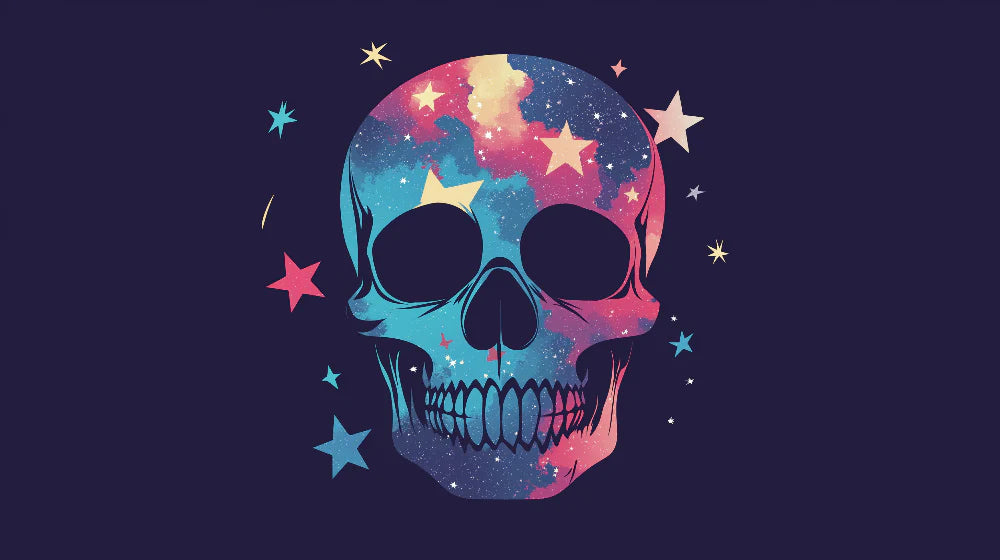 Mural Wallpaper skull-head | Star in the stars