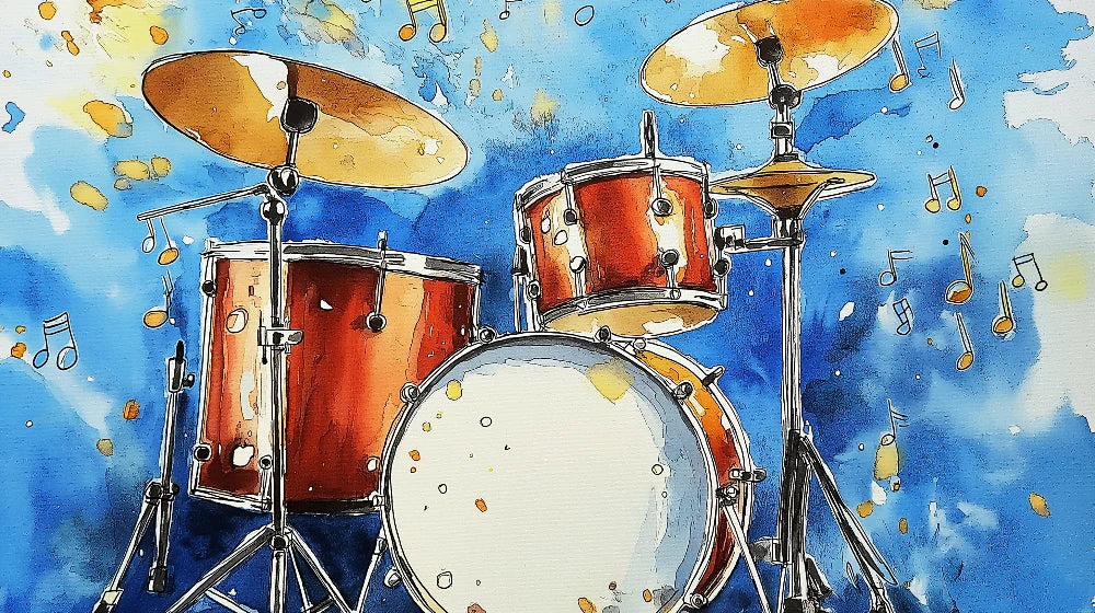 Mural Wallpaper battery | Artistic pattern of battery with musical notes