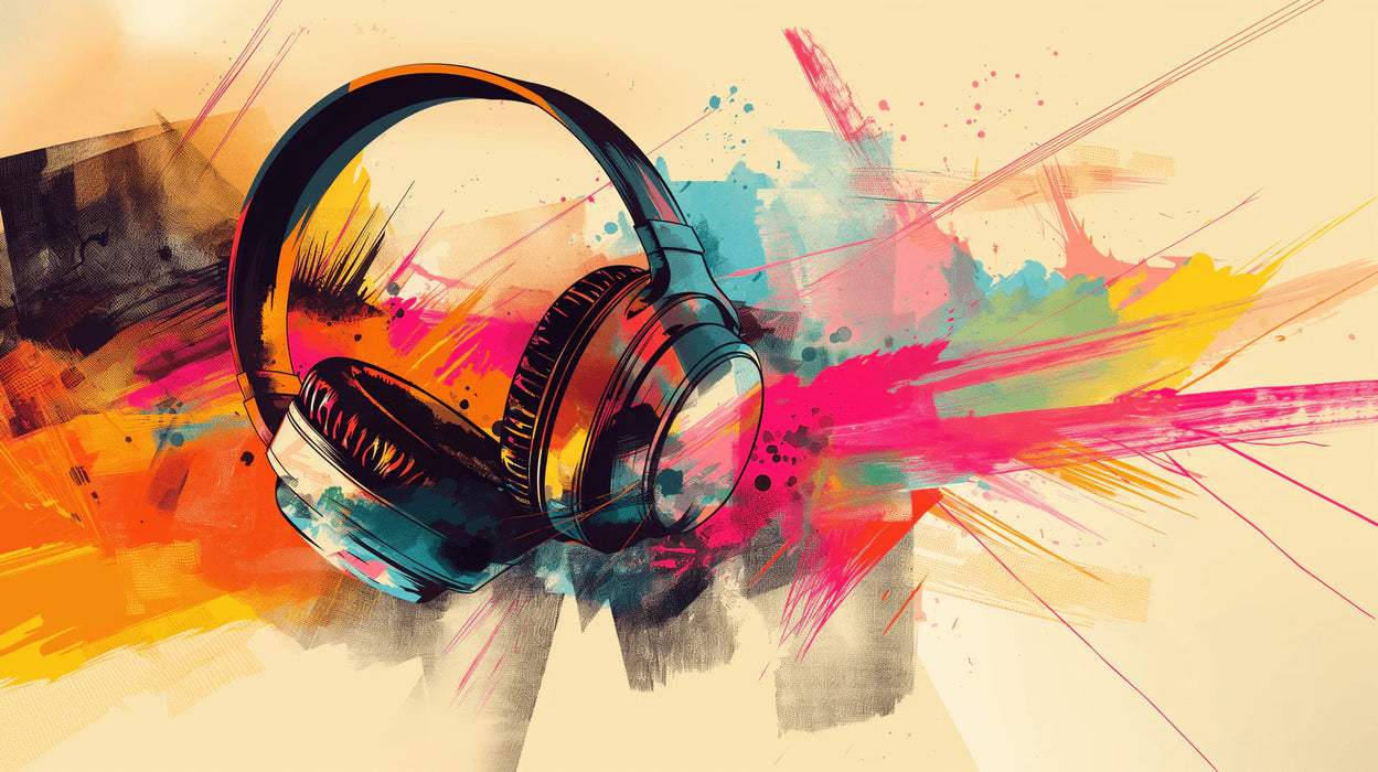 Music Wallpaper | Graffiti Style Headphones