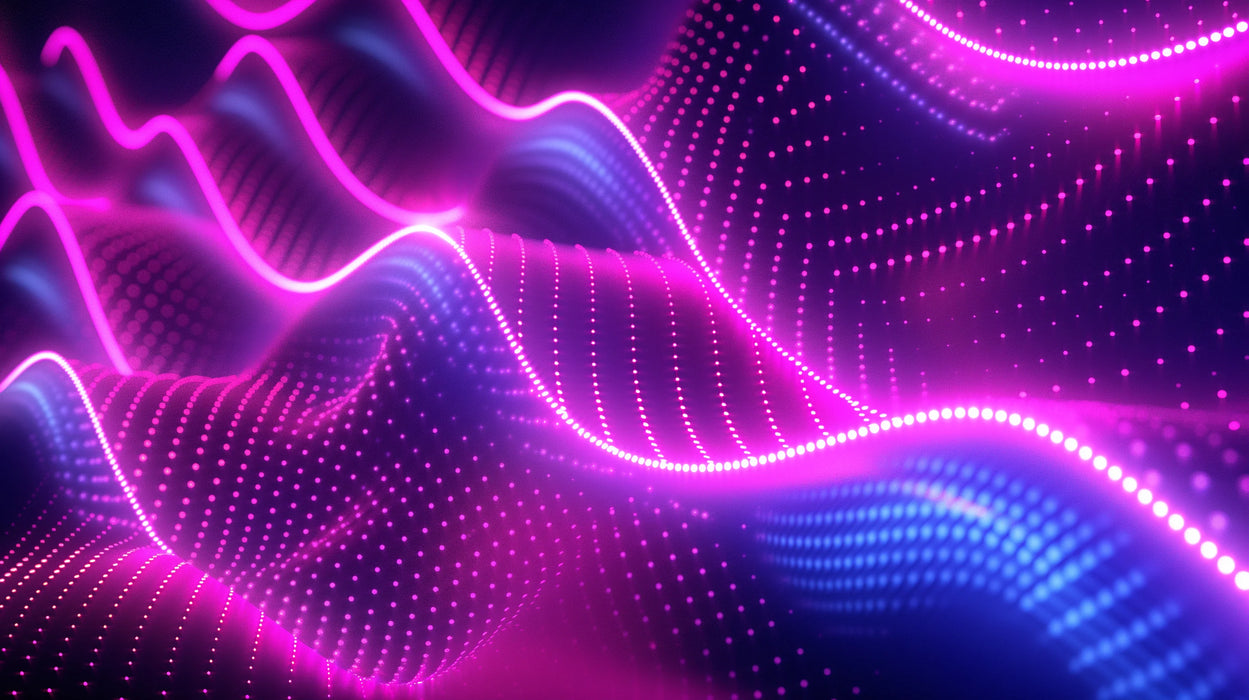 Mural Wallpaper teen room | Leds in rgb waves