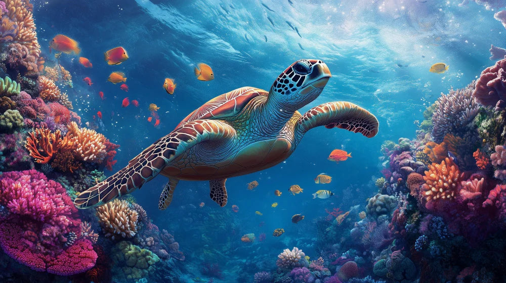 Mural Wallpaper Sea Turtle | Underwater Escape