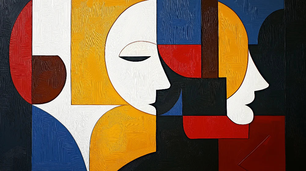 Mural Wallpaper art deco | Cubism and face