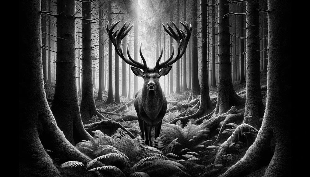 Black and White Deer Mural Wallpaper | Fern Forest