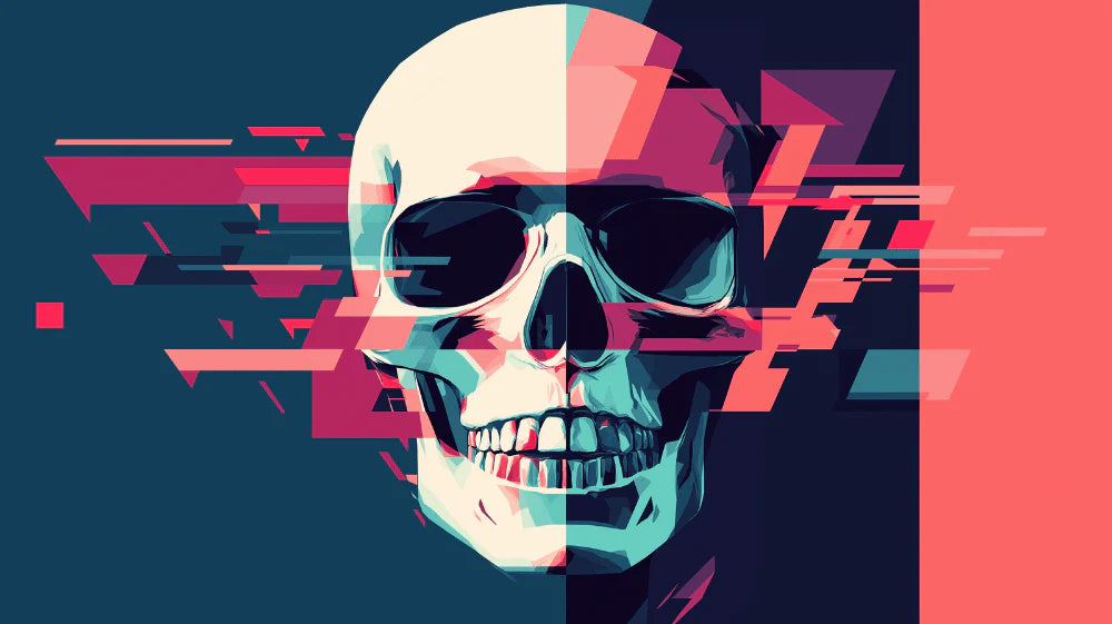 Mural Wallpaper skull-head | Radio hacking