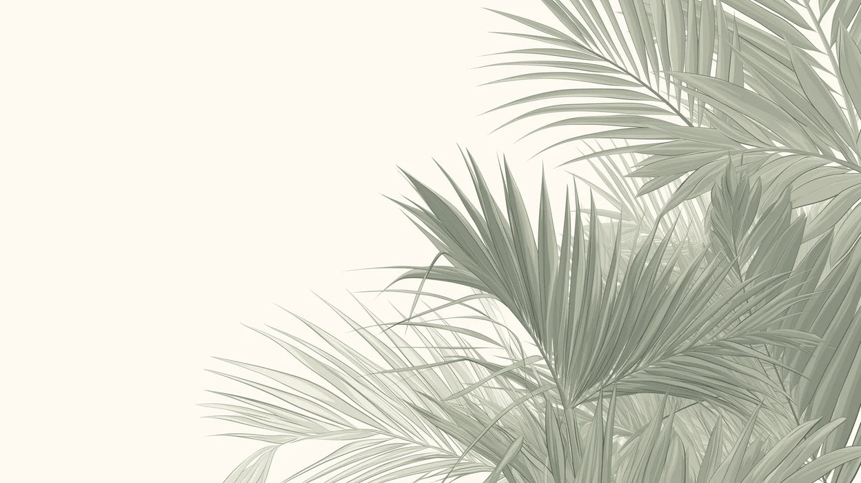 Tropical Vegetation Mural Wallpaper | Green and Beige