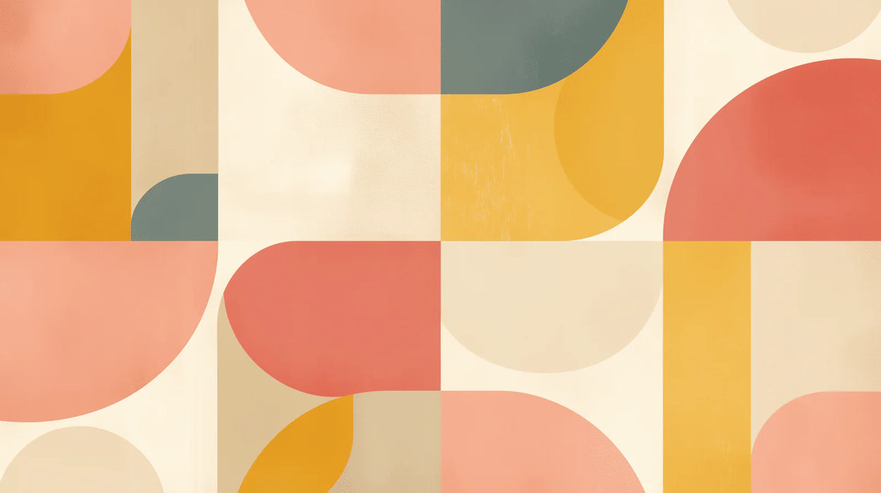 Mural Wallpaper bathroom | Various multicolored shapes art deco