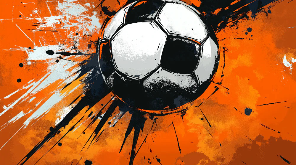 Mural Wallpaper football | Dynamic graphic design with soccer ball