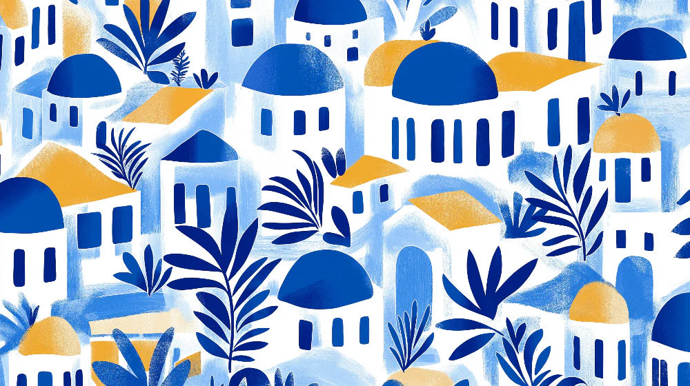 Mural Wallpaper Santorini | Colorful and Vibrant Inspiration Pattern