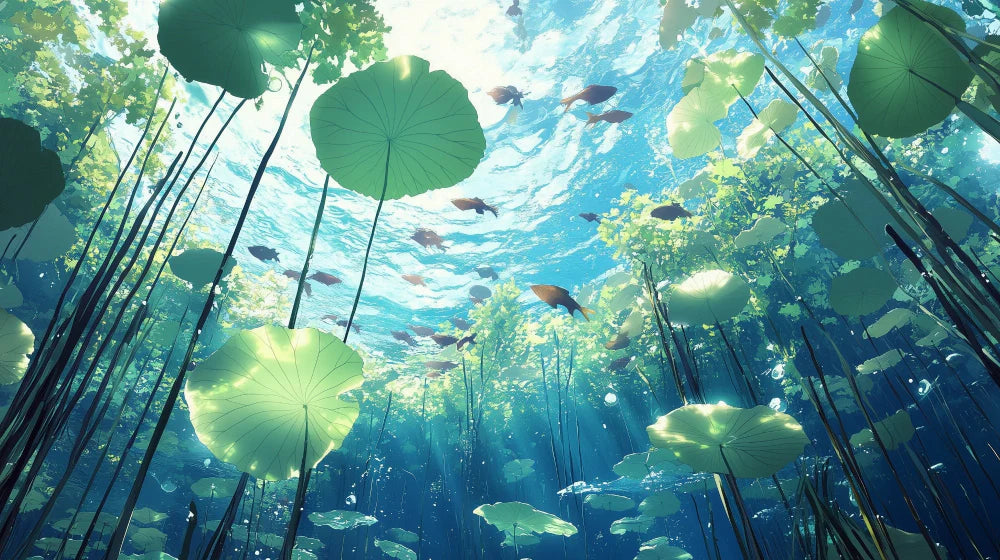 Mural Wallpaper aquatic | Plants and fish underwater