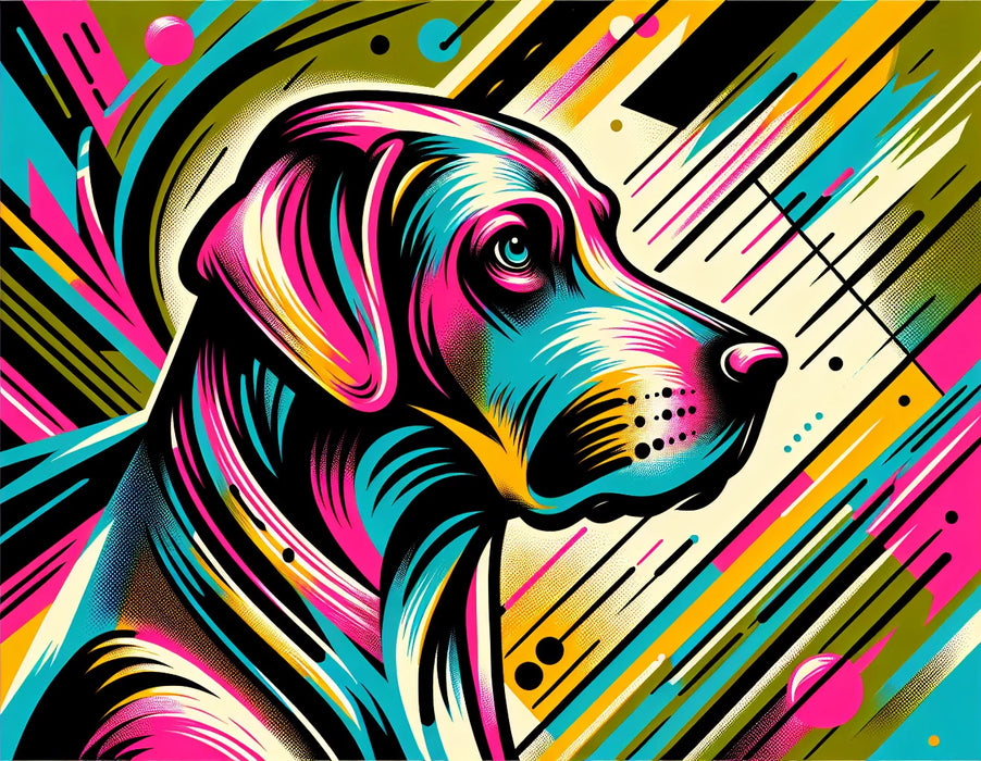 Street art Mural Wallpaper | Colorful abstract dog