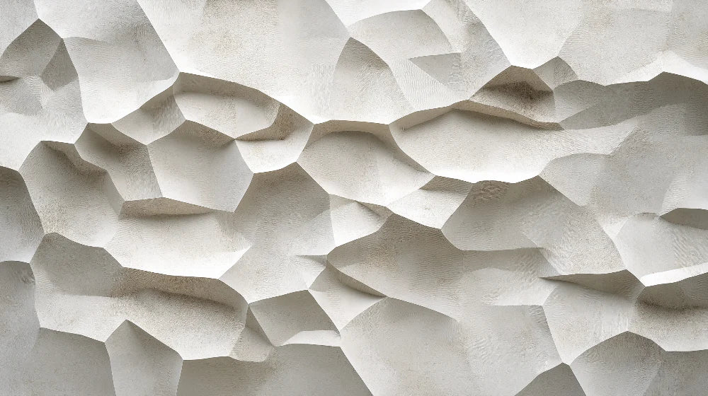 Mural Wallpaper relief | Three-dimensional texture in bright white