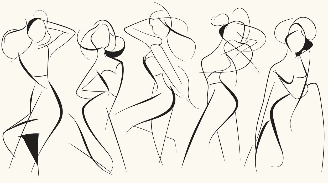 Line Art Mural Wallpaper | Silhouettes