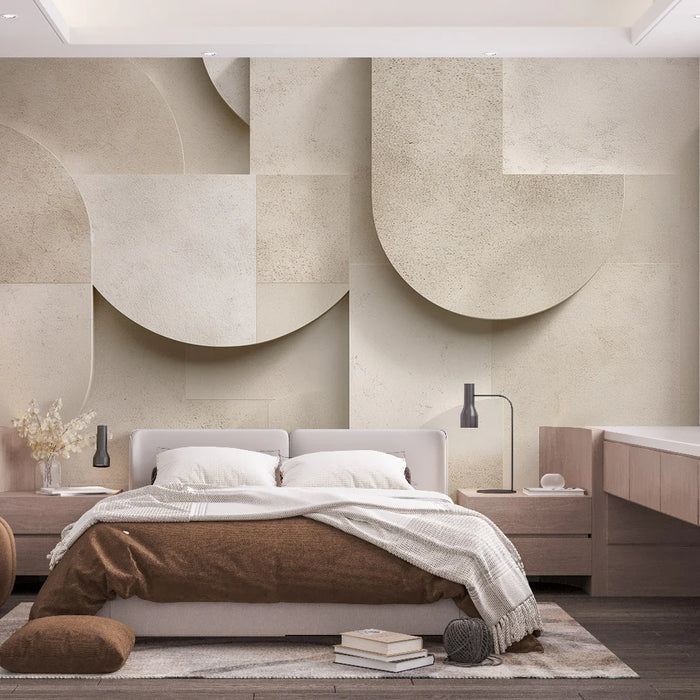 Art Deco Mural Wallpaper | Stone Wall Shape Imitation